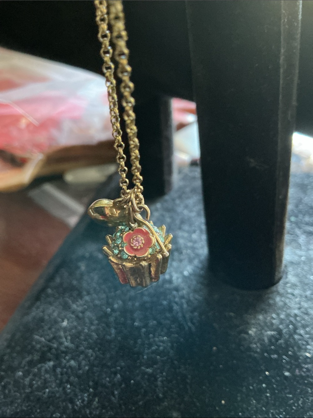 Betsy Johnson Cupcake Charm with necklace